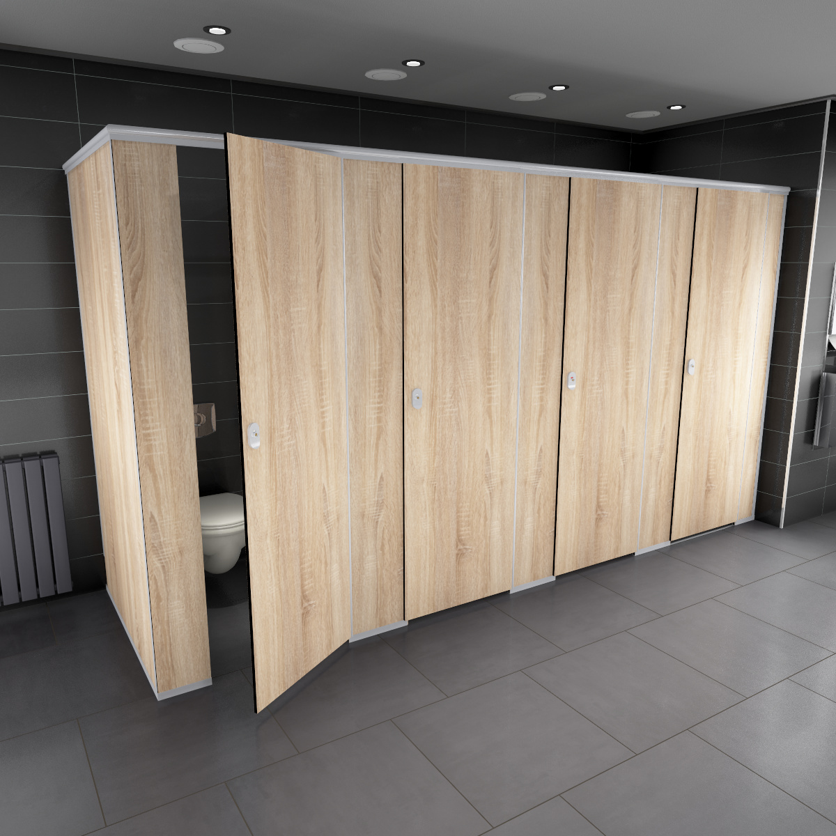 Cabines met vloeraansluiting 