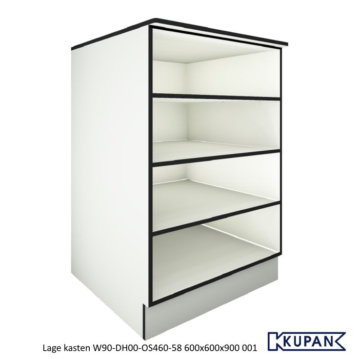 Onderkast op plint open schappen