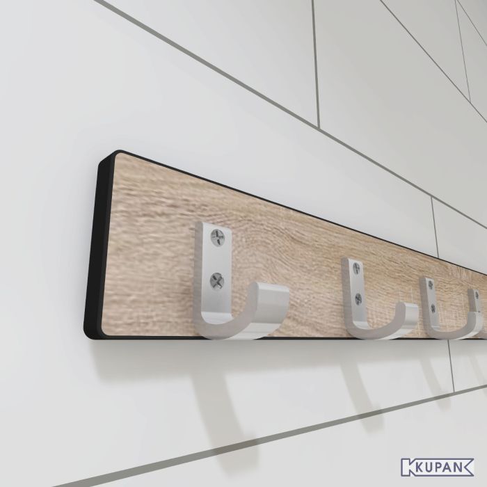 Kapstok lijst met aluminium haken 