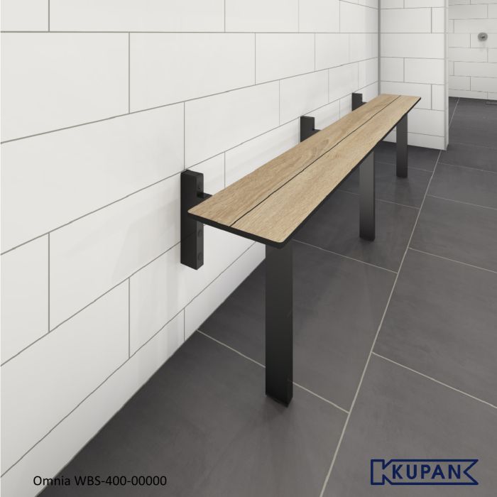 Wandbank met vloer steun