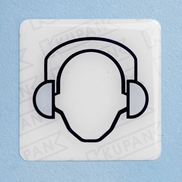 Doming sticker gehoorbescherming