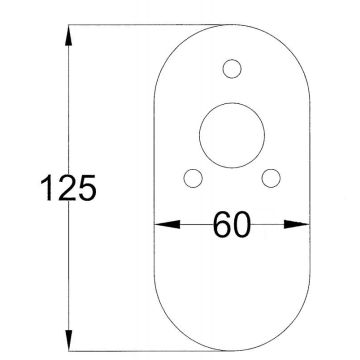 RVS afdekplaat ten behoeve van afwerking gaten vierkante vergrendeling
