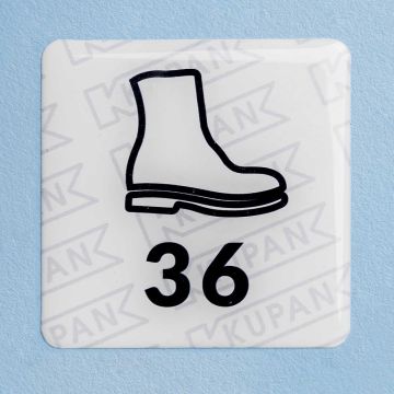 Doming sticker voor Laarsmaten