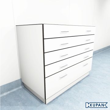 Laboratory Furniture 5 drawer 1200mm