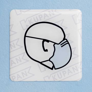 Domed Sticker for Face masks with ear loops