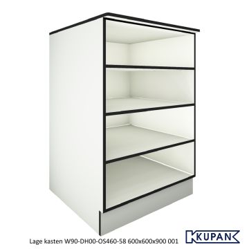 Onderkast op plint open schappen