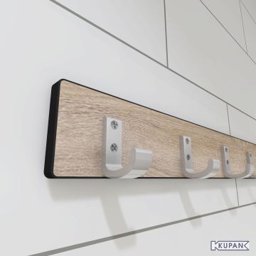 Kapstok lijst met aluminium haken 